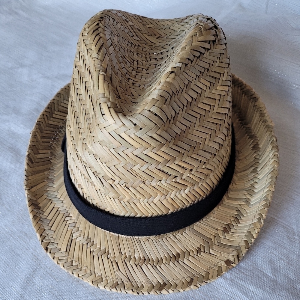Wembley Men Straw Hat with Black Trim